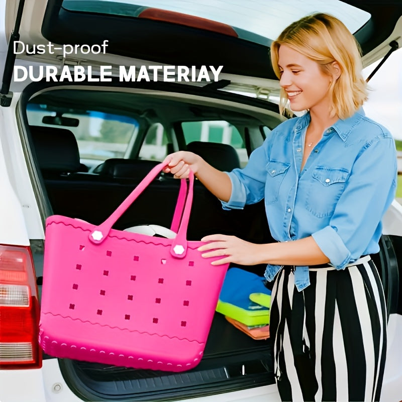 New Spring EVA Tote Bag High Quality Beach Bag, Spill-proof, Easy to Clean Sturdy And Durable Tote Bag Extra-large Capacity for Shopping, Travel, Parties, Outdoor Activities, Beach Essentials Perfect New Year Gift for Loved O