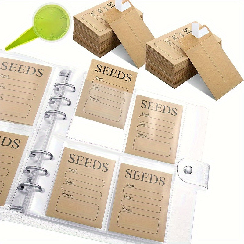 Seed Storage and Organization Kit, Includes 1 Seed Storage and Organizing Bag with 200 Seed Organizing Bags, 50 Reusable Self-Sealing Seed Envelopes, 1 Seed Sower