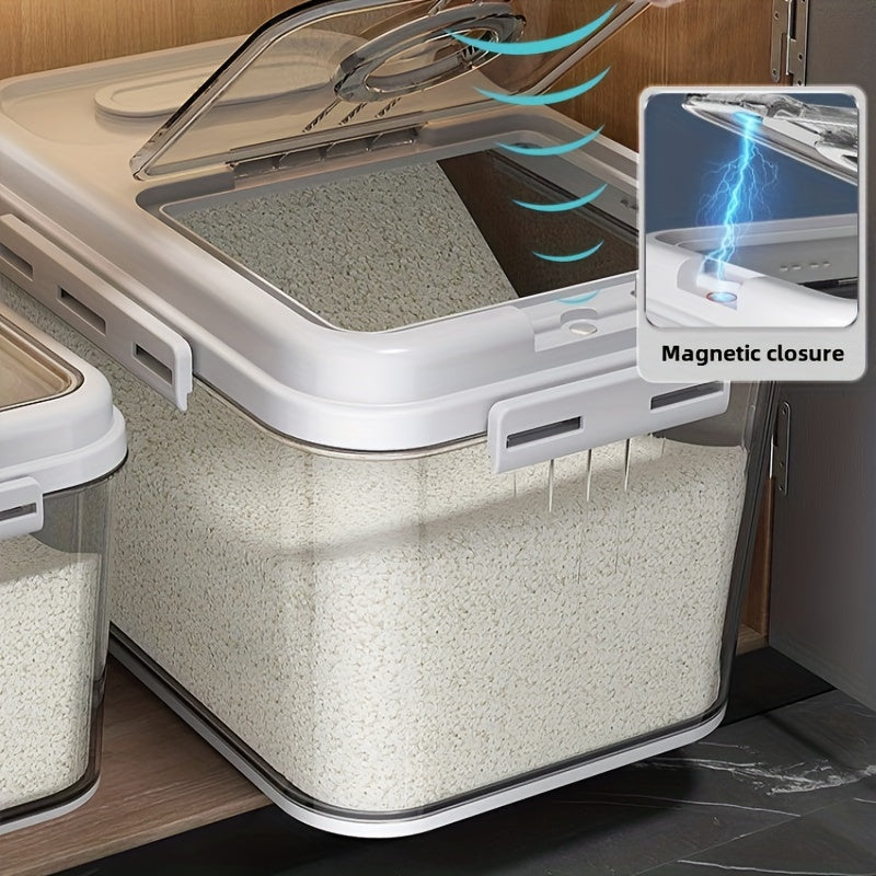 Airtight Food Storage Containers Set, Reusable Insect & Moisture Proof Sealable Grain Dispenser, PET Square Flip Top Rice Canister, for Kitchen Pantry Organization, 2 Sizes - 2, 85gal & 2, 06gal, Hand Washable, Durable Plasti