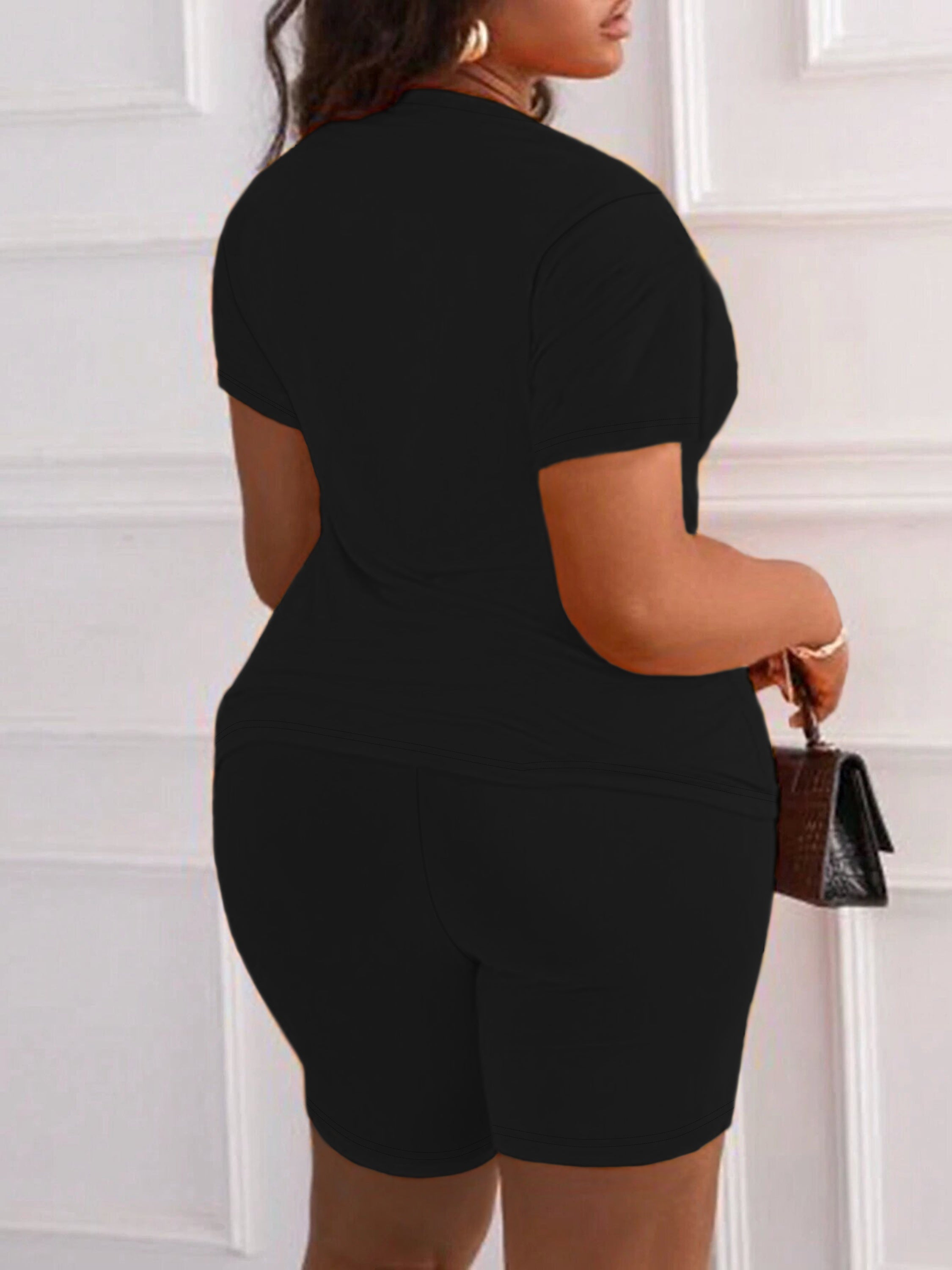 Summer Shorts Set - Pantsuits for Women, Crew Neck Short Sleeve Top & Shorts Outfits, Ripped Casual Clothing for Spring and Summer, Comfortable and Stylish Women's Clothing