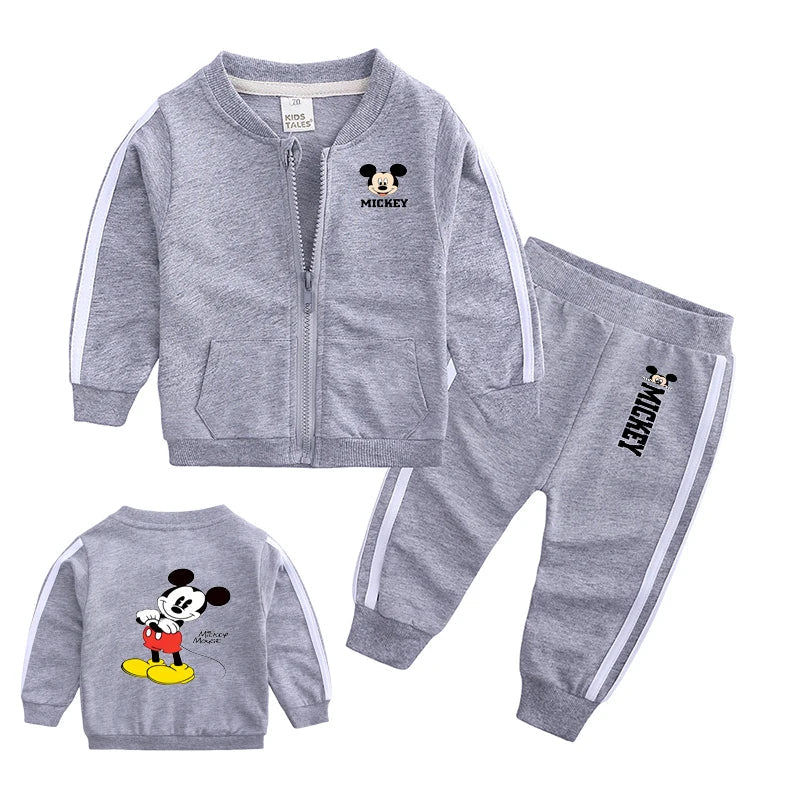 Mickey Baby Girls Boys 2pcs Tracksuit Set Spring Autumn Long Sleeve Zipper Jacket And Pants Outfit for 6 - 18 Months - Kenner House Emporium