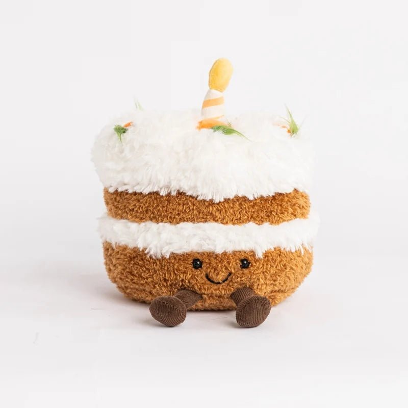 Kawaii Smile Cake Plush Toys Soft Stuffed Dessert Dolls with Candle Cherry Birthday Xmas Gift For Kids Cuddly Home Party Decor - Kenner House Emporium