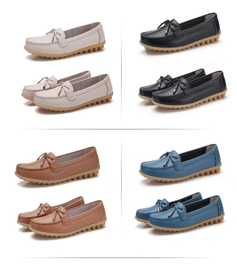 New Woman Flats Shoes Ballet Flat Sneakers Genuine Leather Spring Soft Moccasins Ladies Boat Ballerina Espadrilles Creepers - Kenner House Emporium