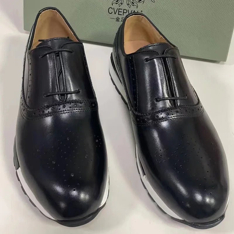 Spring Casual Shoes Men's Genuine Leather Anti - skid Sports Shoes Outdoor Walking Shoes Classic Pointed Breathable Leather Shoes - Kenner House Emporium