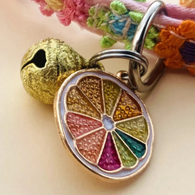 Pet Collar With Bell Cartoon Footprint Colorful Dog Puppy Kitten Collar Adjustable Safety Bell Ring Necklace Pet Accessories - Kenner House Emporium