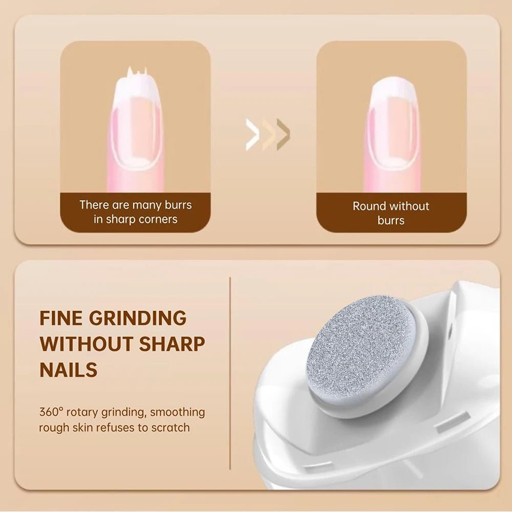 2 IN 1 Electric Nail Clipper Cutter With LED Light Automatic Nail Grinder Trimmer For Baby Adult Mini Manicure Tools Nail Care - Kenner House Emporium