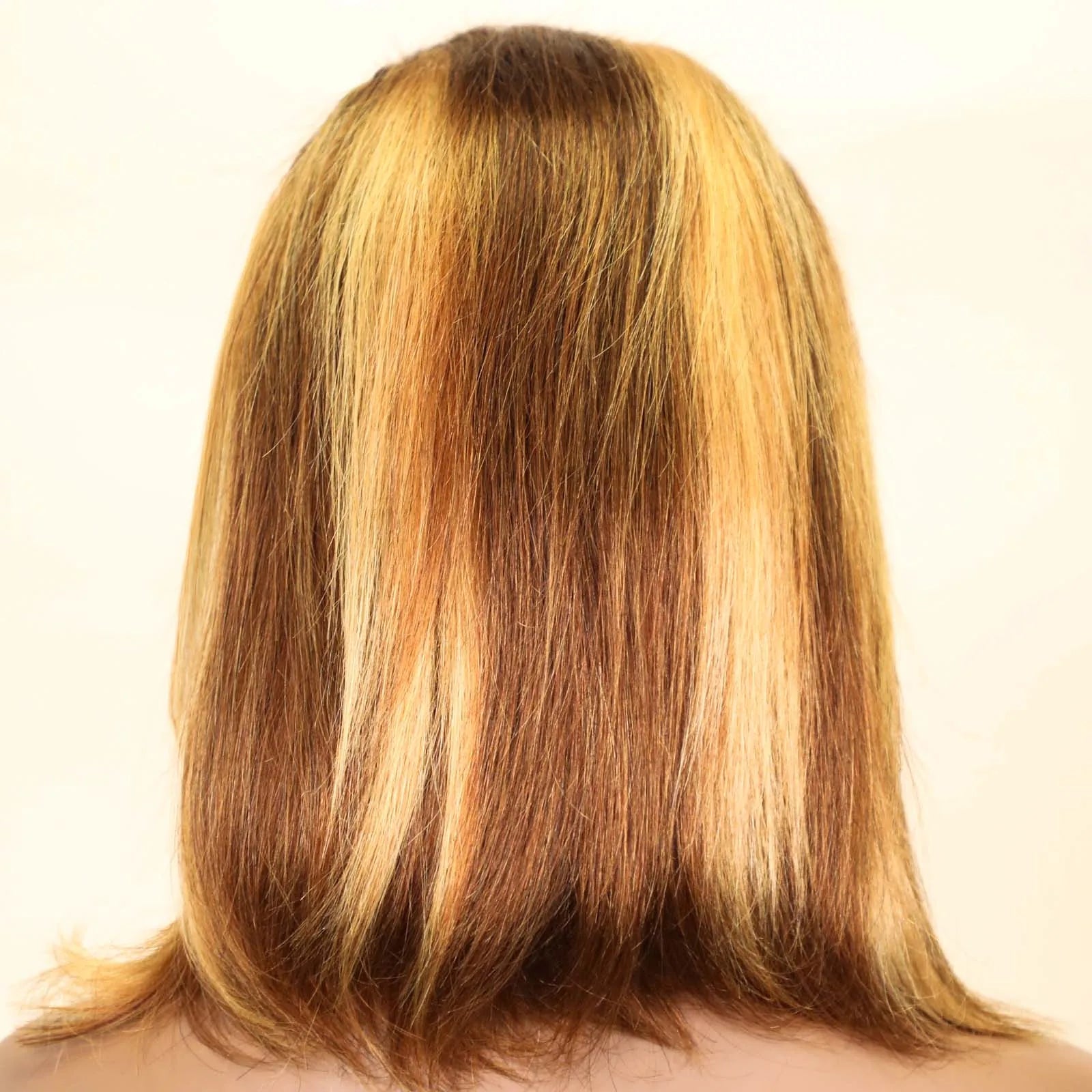 100% Human Hair Wigs 13x4 Lace Human Hair Lace Frontal Wig Ready Wear Bob Wigs 220Density For Black Women 4/27 Color Gold - Kenner House Emporium