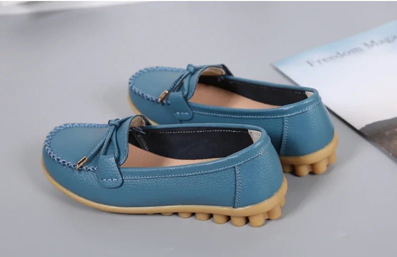 New Woman Flats Shoes Ballet Flat Sneakers Genuine Leather Spring Soft Moccasins Ladies Boat Ballerina Espadrilles Creepers - Kenner House Emporium