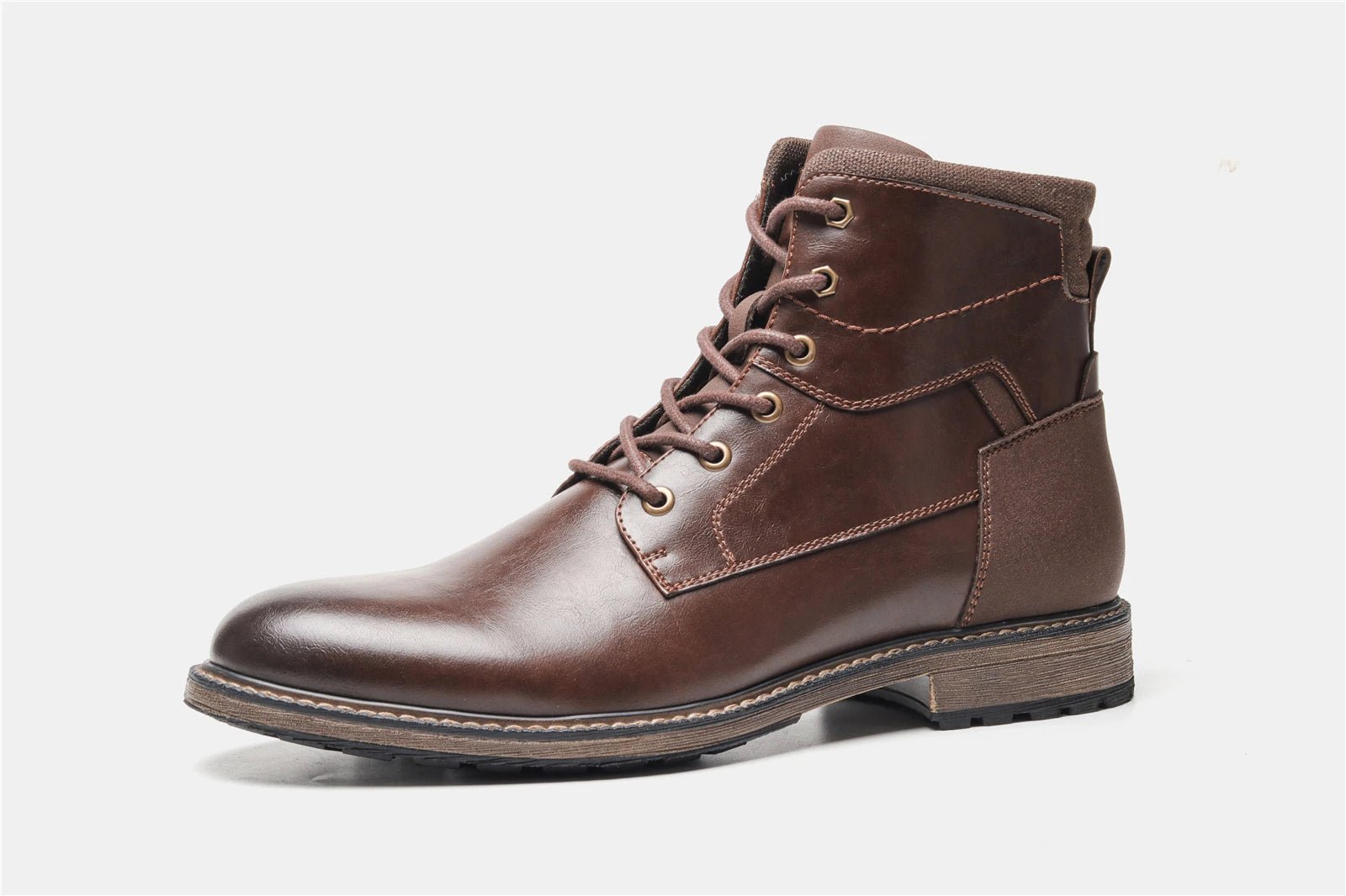 Dark Brown Men boots Spring British Style Leather Boots Retro Men Ankle Boots - Kenner House Emporium