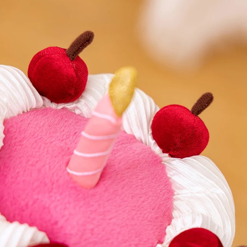 Kawaii Smile Cake Plush Toys Soft Stuffed Dessert Dolls with Candle Cherry Birthday Xmas Gift For Kids Cuddly Home Party Decor - Kenner House Emporium