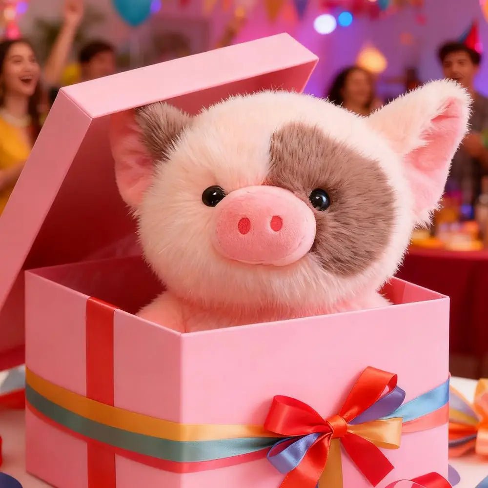Stuffed Animals 8 Inch Cute Swine Toy Cuddly Animal Throw Pillow for Baby Girls Kids Birthday Halloween Home Bedroom Sofa Car - Kenner House Emporium