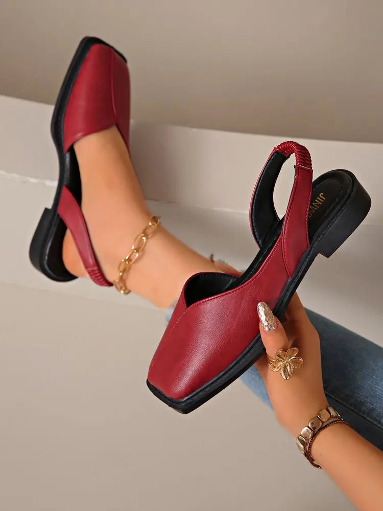 2026 Women Sandals Summer New Rear Hollow Shallow Square Head Low Heel Shoes Fashionab Comfortable Sandals - Kenner House Emporium