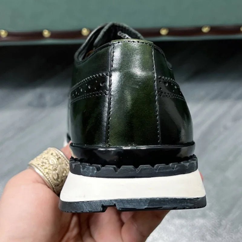 Spring Casual Shoes Men's Genuine Leather Anti - skid Sports Shoes Outdoor Walking Shoes Classic Pointed Breathable Leather Shoes - Kenner House Emporium