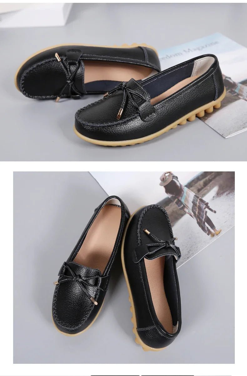 New Woman Flats Shoes Ballet Flat Sneakers Genuine Leather Spring Soft Moccasins Ladies Boat Ballerina Espadrilles Creepers - Kenner House Emporium