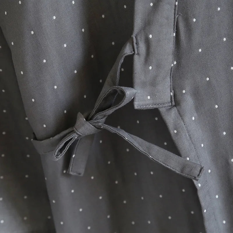 Kimono Robes Pajamas Set for Spring Autumn and Summer Thin Men's Cotton Loose Fit Large Size Half Sleeve Sleepwear Set - Kenner House Emporium
