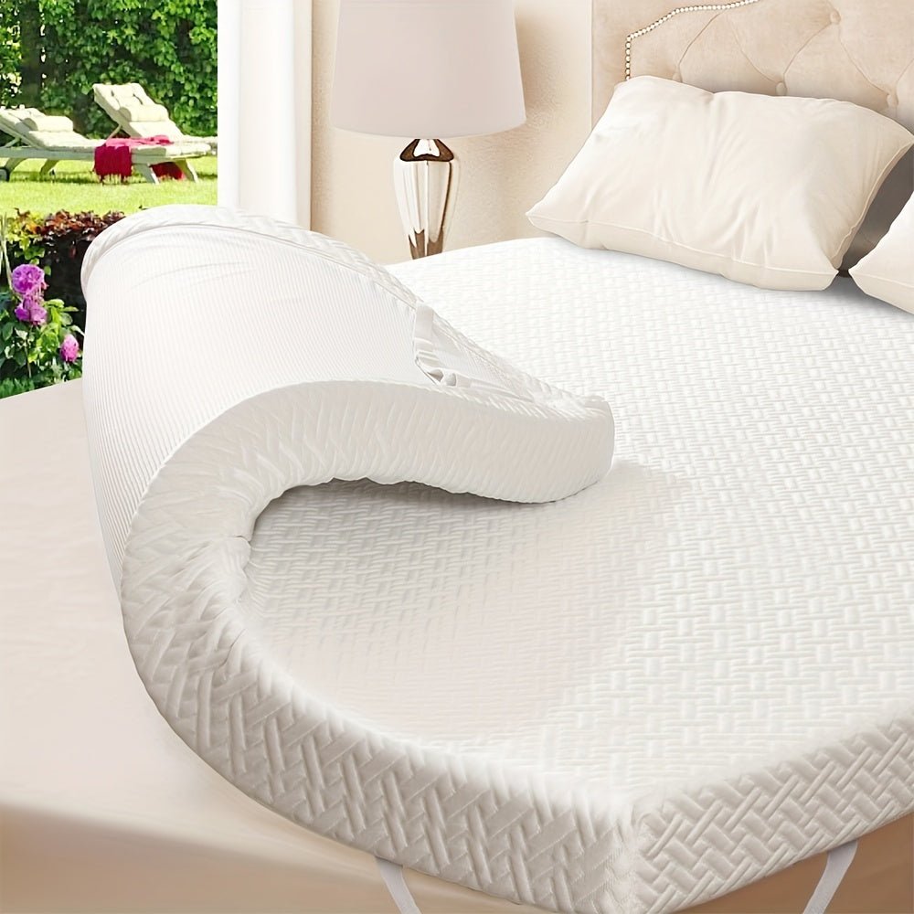 Cooling Memory Foam Mattress Topper Queen Size, Gel - Infused Mattress Pad Cover For Back Pain, Bed Topper With Removable & Washable Bamboo Cover - Kenner House Emporium