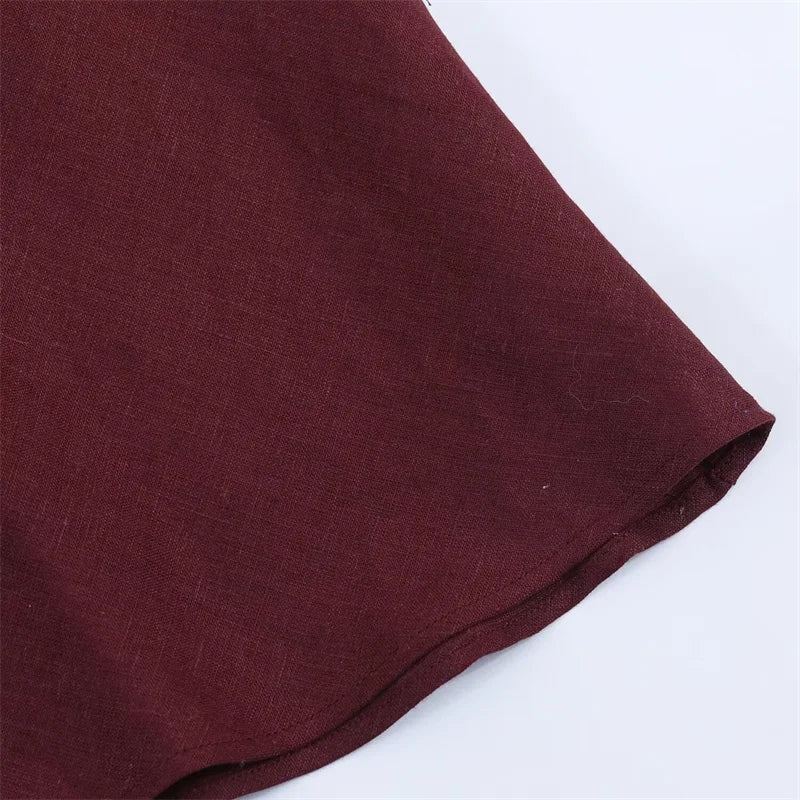 Women's Dress 2026 New Fashion Spring Summer Linen Asymmetric Midi Dress for Women Casual Chic Personality Dress - Kenner House Emporium
