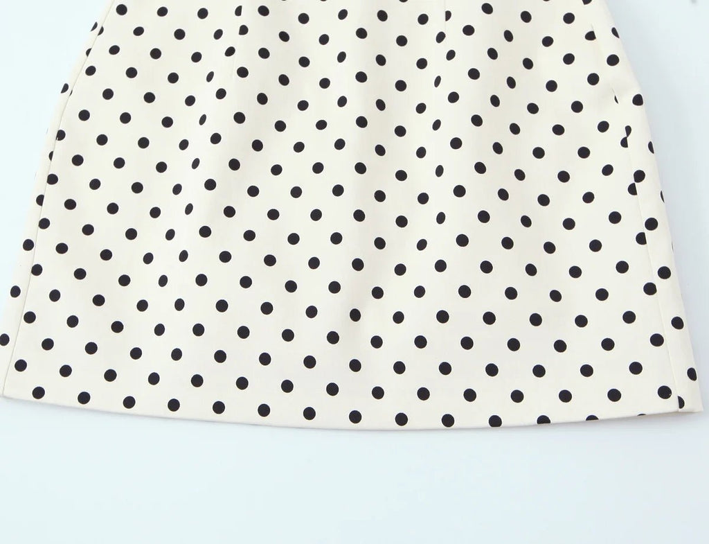 YENKYE New 2026 Women Bow Tie Short Sleeve Polka Dot Dress Sexy Pencil Mini Vestidos - Kenner House Emporium