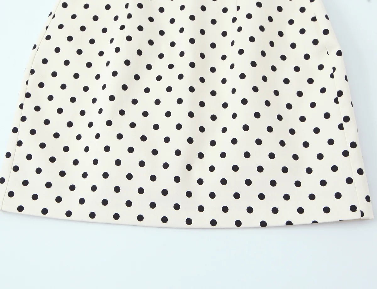 YENKYE New 2026 Women Bow Tie Short Sleeve Polka Dot Dress Sexy Pencil Mini Vestidos - Kenner House Emporium