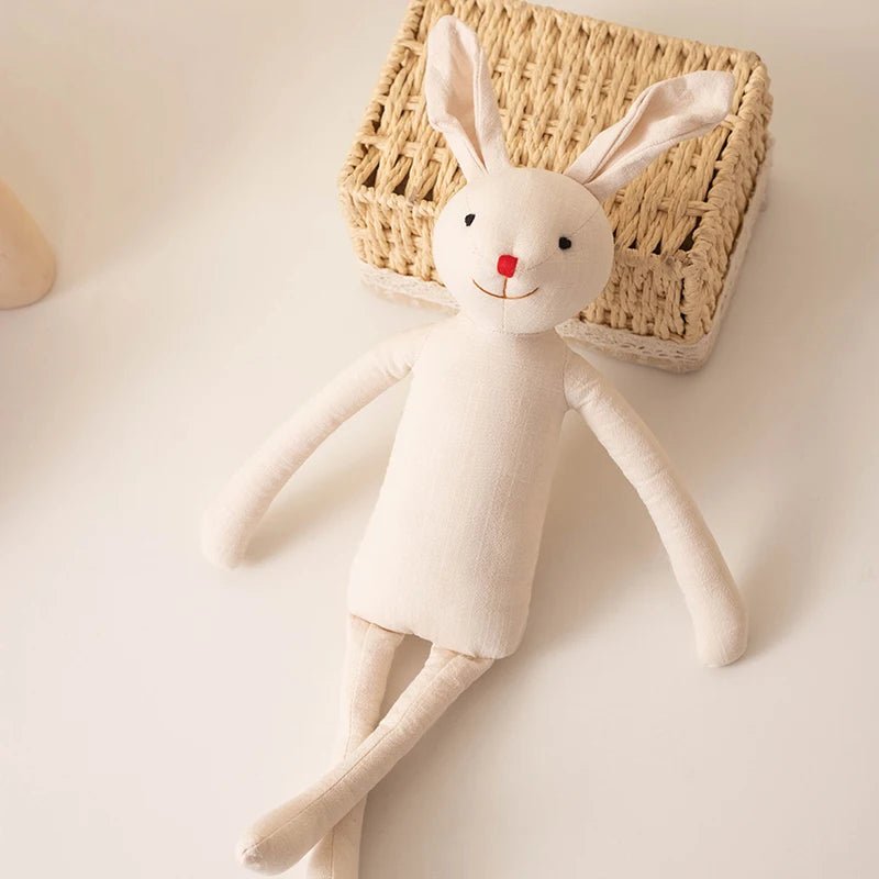 Stuffed Bunny Cloth Dress Toys Smoothing Toy for Infant Cuddling sleep doll for Girls Handmade Diversity Brown Rabbit Plushie - Kenner House Emporium