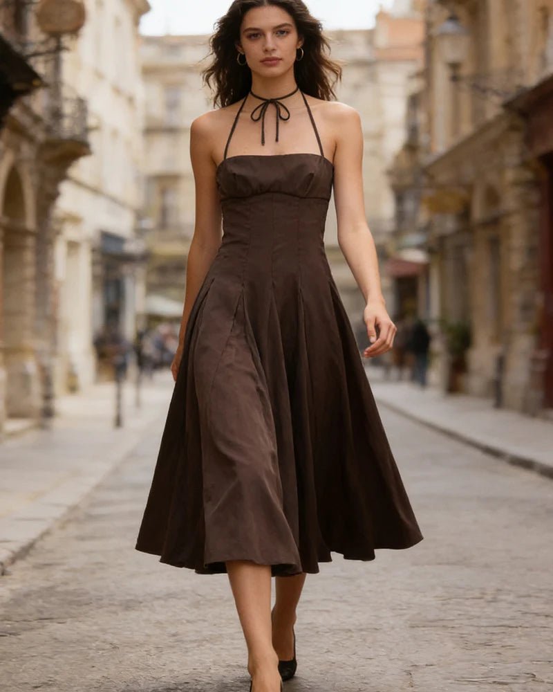 Women's Dress 2026 New Fashion Spring Summer Halter neck Midi Dress for Women Casual Chic Personality Spaghetti Strap Dress - Kenner House Emporium