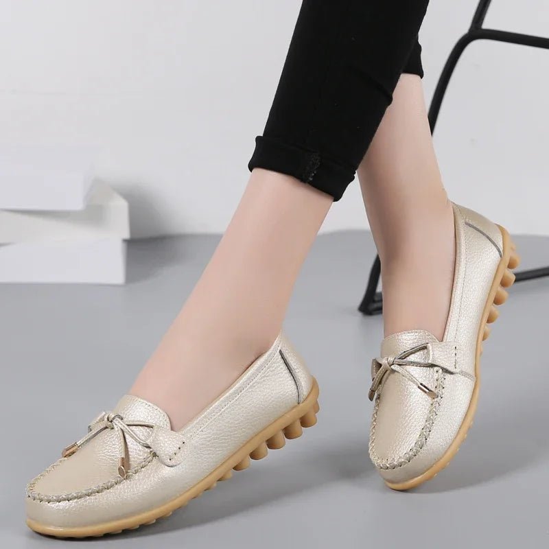 New Woman Flats Shoes Ballet Flat Sneakers Genuine Leather Spring Soft Moccasins Ladies Boat Ballerina Espadrilles Creepers - Kenner House Emporium