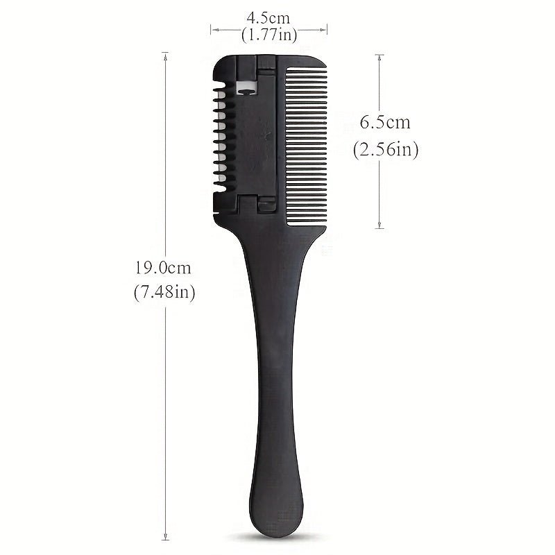 1Pc Salon - Grade Hair Cutting Comb With Razor Blade - Perfect For Thinning, Trimming, And Styling At Home - Kenner House Emporium