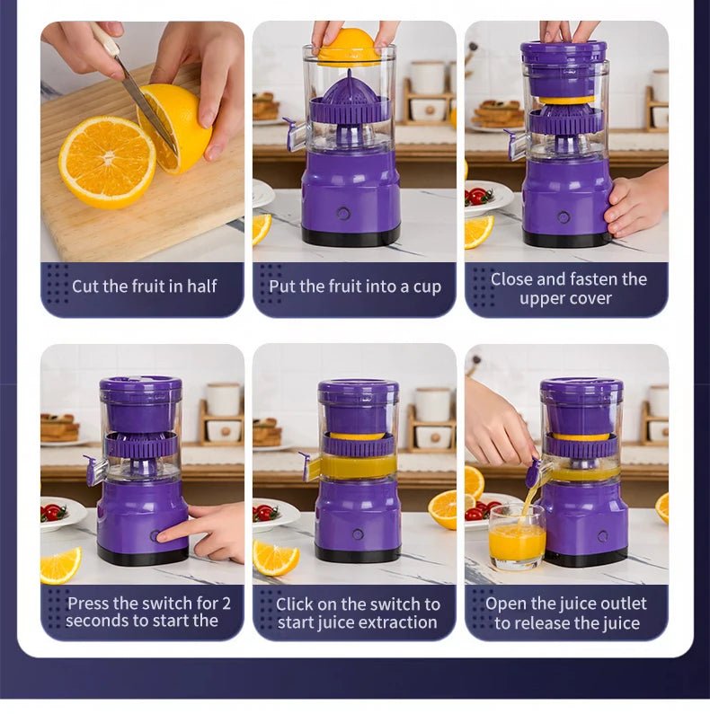 Electric Portable Blender Orange Juicer Mini Blender Automatic USB Charging Juicer Fruit Machine Juice Mixer Kitchen and Home - Kenner House Emporium