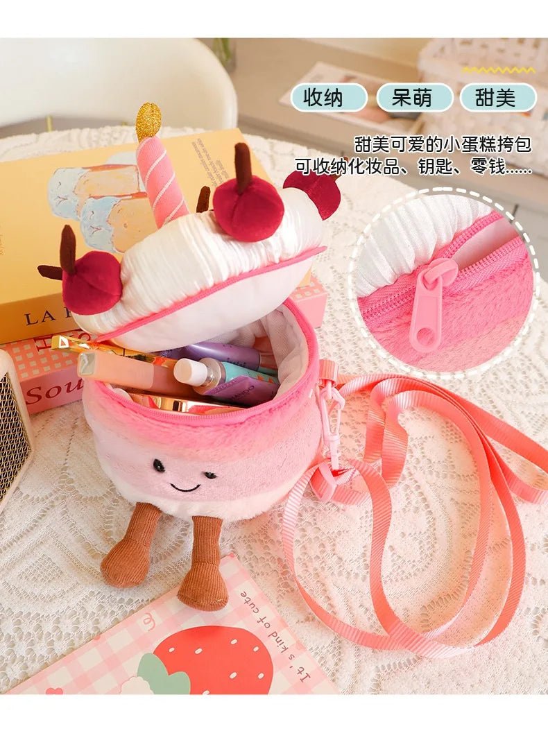 Cute JC Cartoon Cake Plush toys soft soft Doll Stuffed PP Cotton Desktop Ornament Decor Girl Collectible Birthday Surprise Gift - Kenner House Emporium