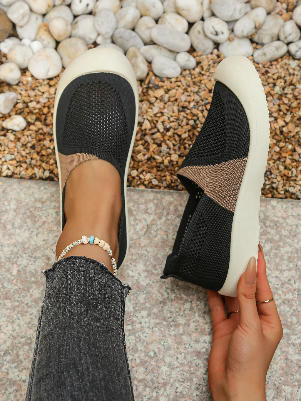 Women's shoes summer 2026 Single Shoes Dual - Tone Breathable Design Petite Fragrance Style Comfortable Footwear shoes woman - Kenner House Emporium