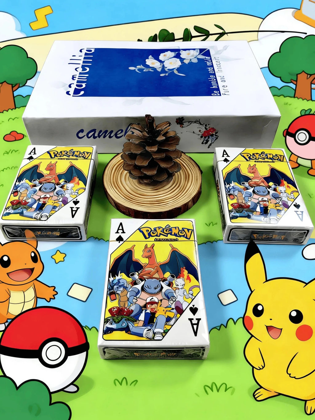 Pokemon Poker playing cards board games child kids toys Children toy deck card game set Cute Cartoon Pikachu Charizard Poke Ball - Kenner House Emporium