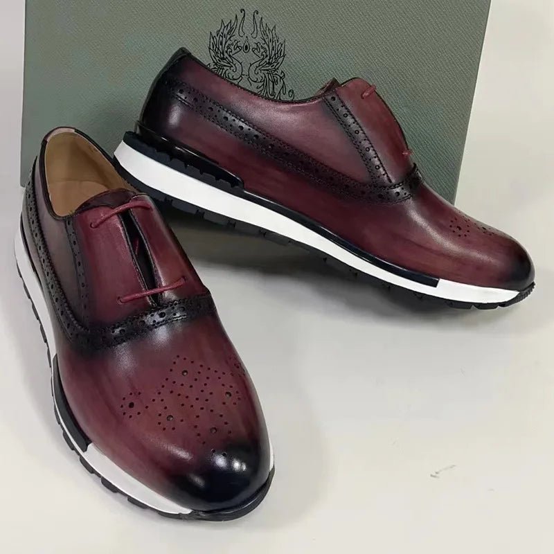 Spring Casual Shoes Men's Genuine Leather Anti - skid Sports Shoes Outdoor Walking Shoes Classic Pointed Breathable Leather Shoes - Kenner House Emporium
