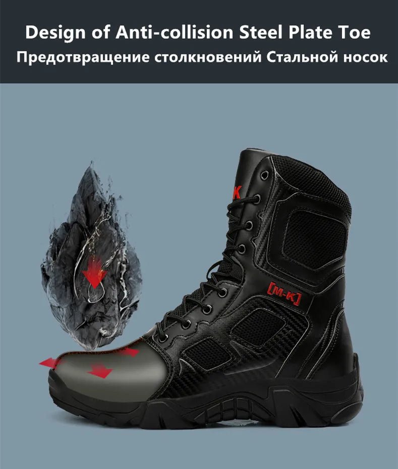 Men Boots Waterproof Safety Shoes Security Steel Toe Cap Men's Boots Working Steel Toe Anti - Smashing Men's Work Boots Size 47 - Kenner House Emporium