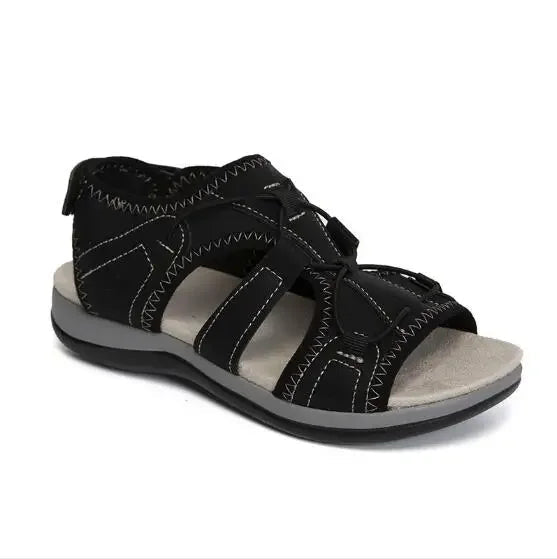Women Fashion Women Flats Outdoor Beach Sandals Low Top Round Toe Casual Sports Comfortable Fish Mouth Opened Toe Sandals 2024 - Kenner House Emporium