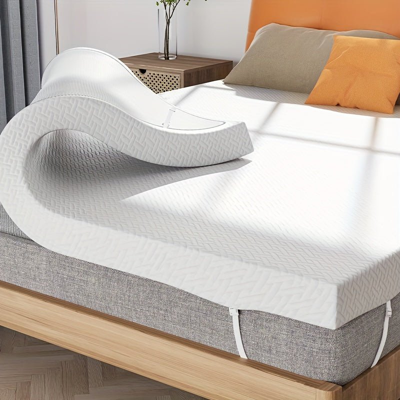 Cooling Memory Foam Mattress Topper Queen Size, Gel - Infused Mattress Pad Cover For Back Pain, Bed Topper With Removable & Washable Bamboo Cover - Kenner House Emporium