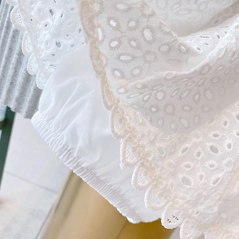 Girls Summer Clothing Sets Hollow Lace Suit Baby Casual Sleeveless T-shirt+Shorts Kids Clothing Sets Baby Clothes Outfits - Kenner House Emporium
