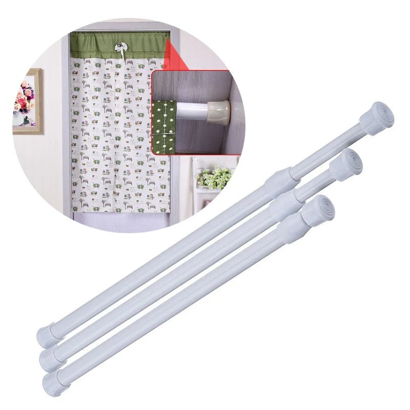 Adjustable Curtain Rod Without Drilling Metal Spring Loaded Bathroom Bar Shower Extendable Telescopic PolesHanging Rods 32 - 90cm - Kenner House Emporium