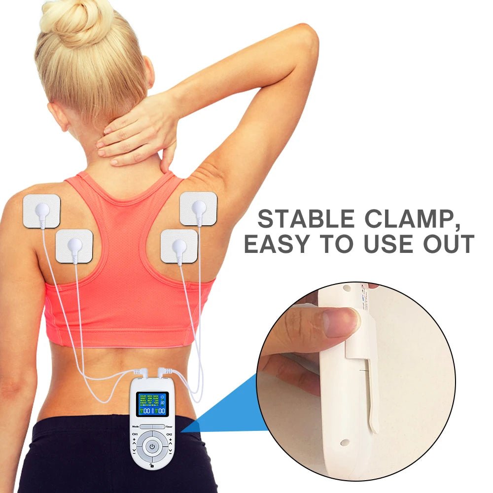 Electric Tens Relax Muscle Stimulator 12 Modes EMS Acupuncture Body Massage Digital Therapy Slimming Machine Electrostimulator - Kenner House Emporium
