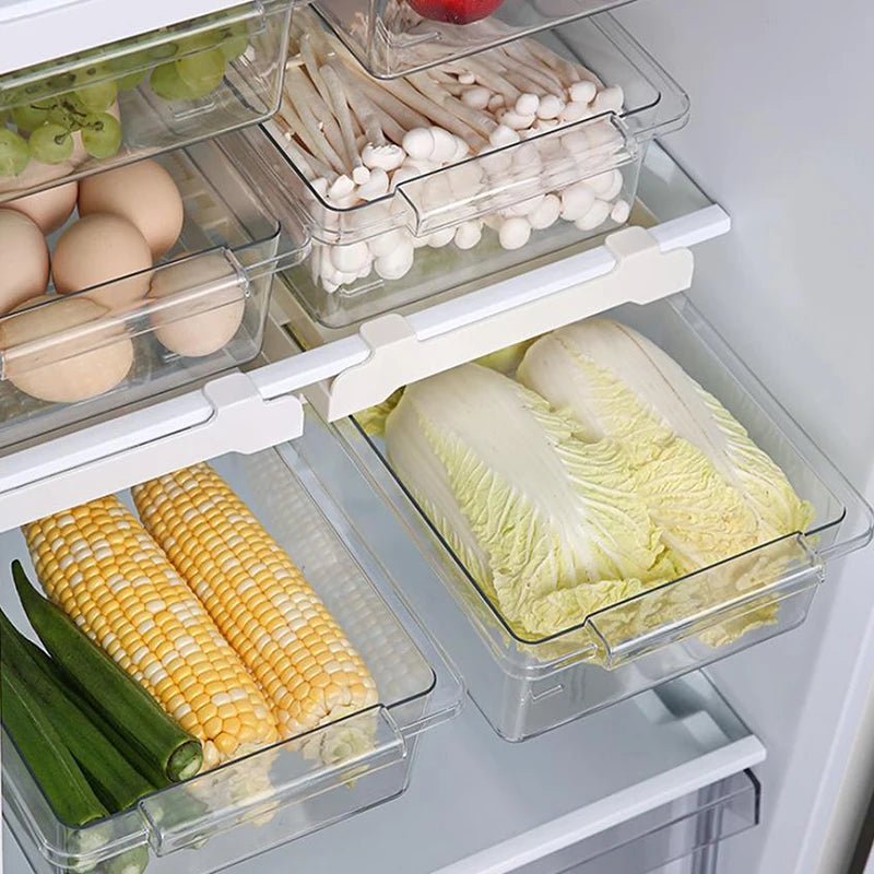 【ST】1Pcs Refrigerator Storage Box Fridge Organizer Fresh Vegetable Fruit Drain Basket Storage Container Pantry Kitchen Organizer - Kenner House Emporium