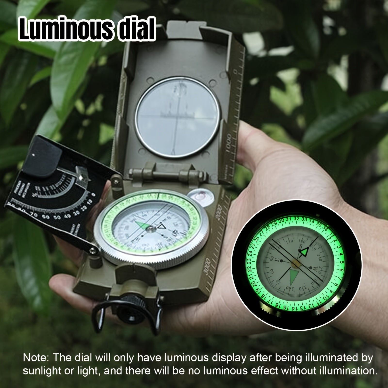Multifunctional Luminous Dial Waterproof Anti - fog Accurate Compass For Hiking Camp - Kenner House Emporium