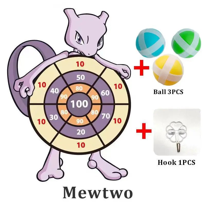 Pokemon Pikachu Squirtle Kids Cartoon Dart Board Sticky Ball Family Sports Game Party Interactive Educational Toy Birthday Gift - Kenner House Emporium