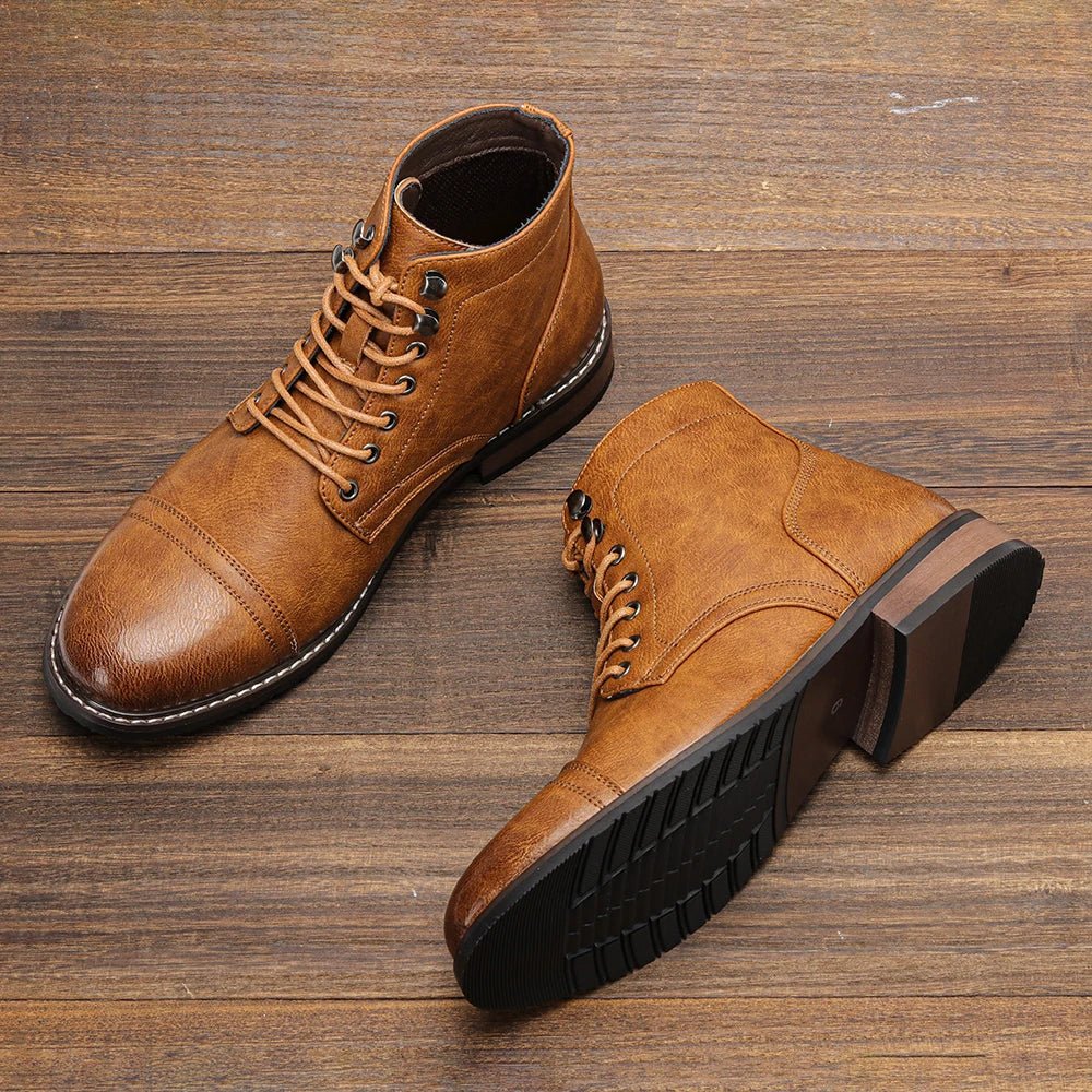 Comfortable Spring Leather Ankle Boots for Men 2025 fashion Men Boots - Kenner House Emporium