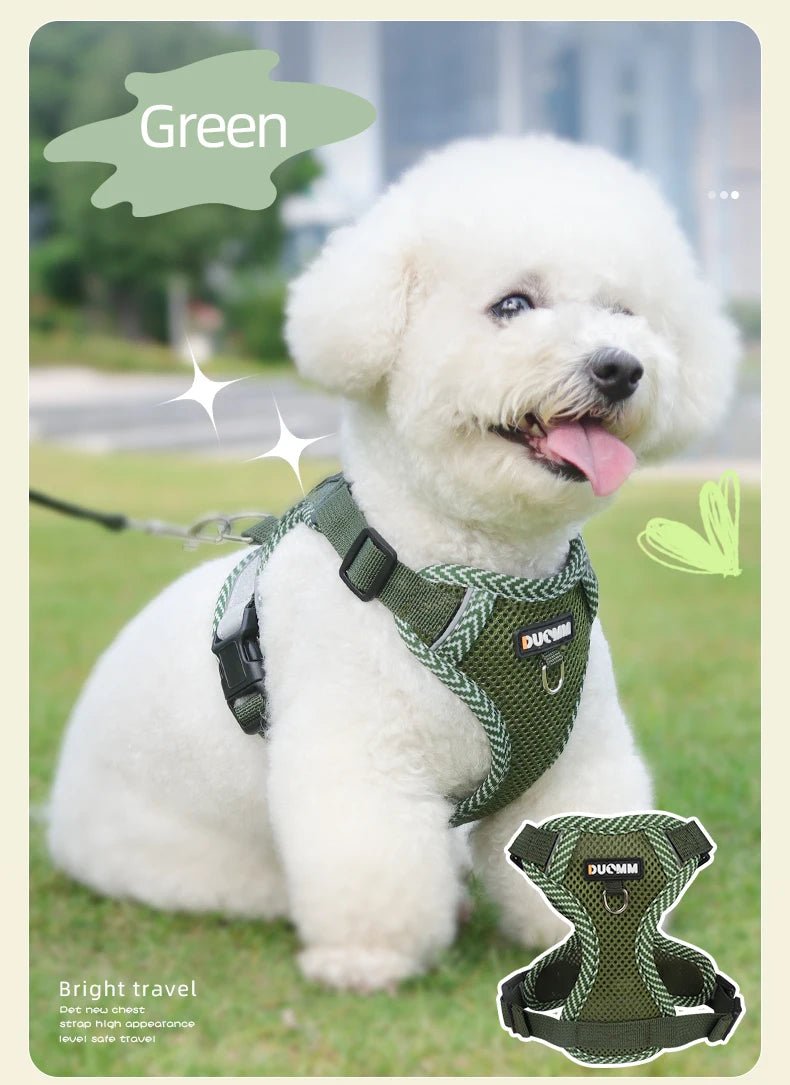 Cat Harness Dog Leash Breathable Mesh Spring Summer Pet Supplies Reflective Outdoor Walk Soft Cat Comfortable Puppy Harness - Kenner House Emporium
