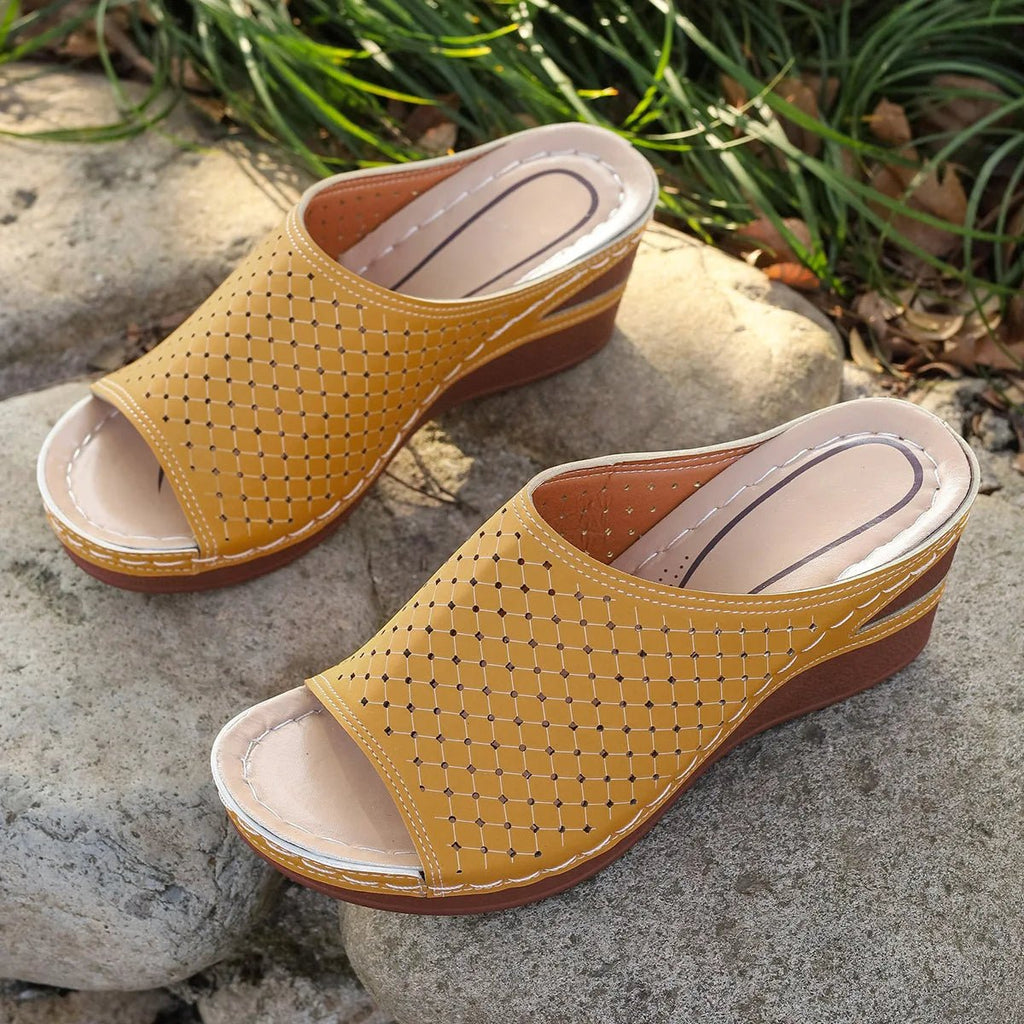 Sandals For Women 2025 Summer Dressy Women Shoes Thick Soled Wedge Sandals Fashionable One Foot Bohemian Beach Sandales Femmes - Kenner House Emporium
