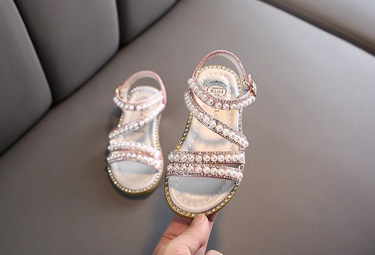 Girl Sandals Summer Fashion Kids Baby Girls Bling Rhinestone Princess Single Sandals For Little Big Girl's Shoes - Kenner House Emporium