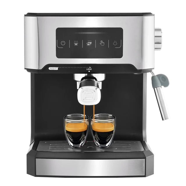 Semi Automatic Espresso Coffee Machine Coffee Maker with Milk Frother Cafetera Cappuccino Hot Water Steam - Kenner House Emporium