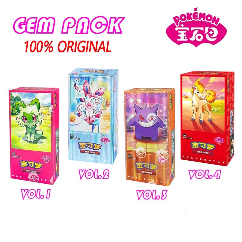 Original Pokemon gempack Cards Vol.4 Vol.3 Vol.2 Vol.1 Trading PTCG Bag Gem Box Deck Sprigatito Eevee Pikachu Gengar Card Gift - Kenner House Emporium