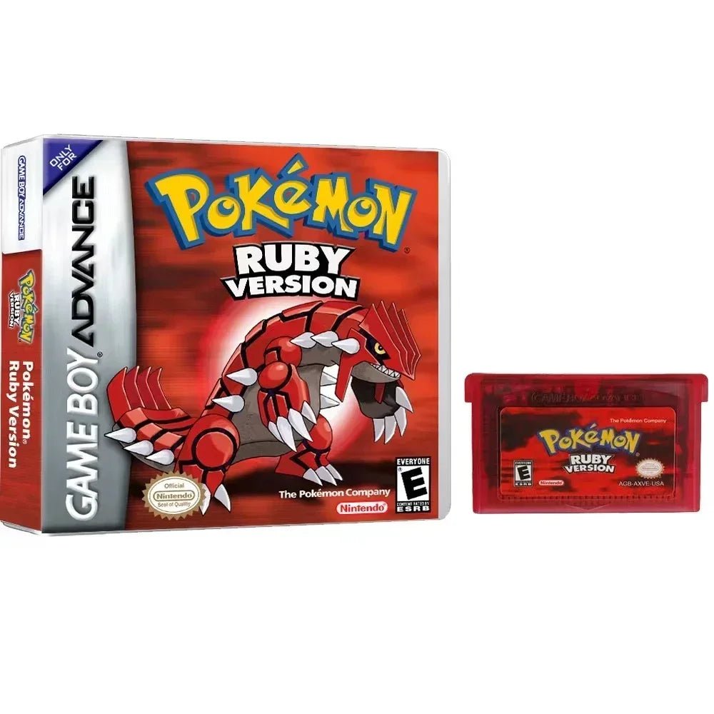 NEW Pokemon Series Emerald FireRed Leafgreen Ruby Sapphire 5 Versions GBA Game in Box for 32 Bit Video Game Cartridge No Manual - Kenner House Emporium