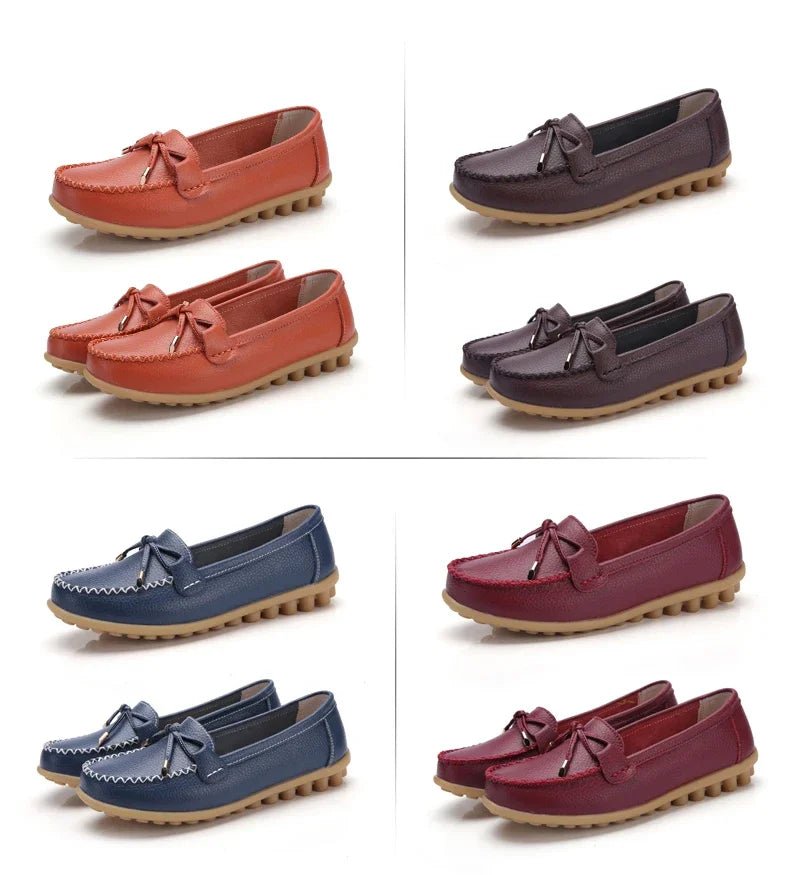 New Woman Flats Shoes Ballet Flat Sneakers Genuine Leather Spring Soft Moccasins Ladies Boat Ballerina Espadrilles Creepers - Kenner House Emporium