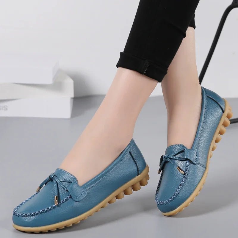 New Woman Flats Shoes Ballet Flat Sneakers Genuine Leather Spring Soft Moccasins Ladies Boat Ballerina Espadrilles Creepers - Kenner House Emporium